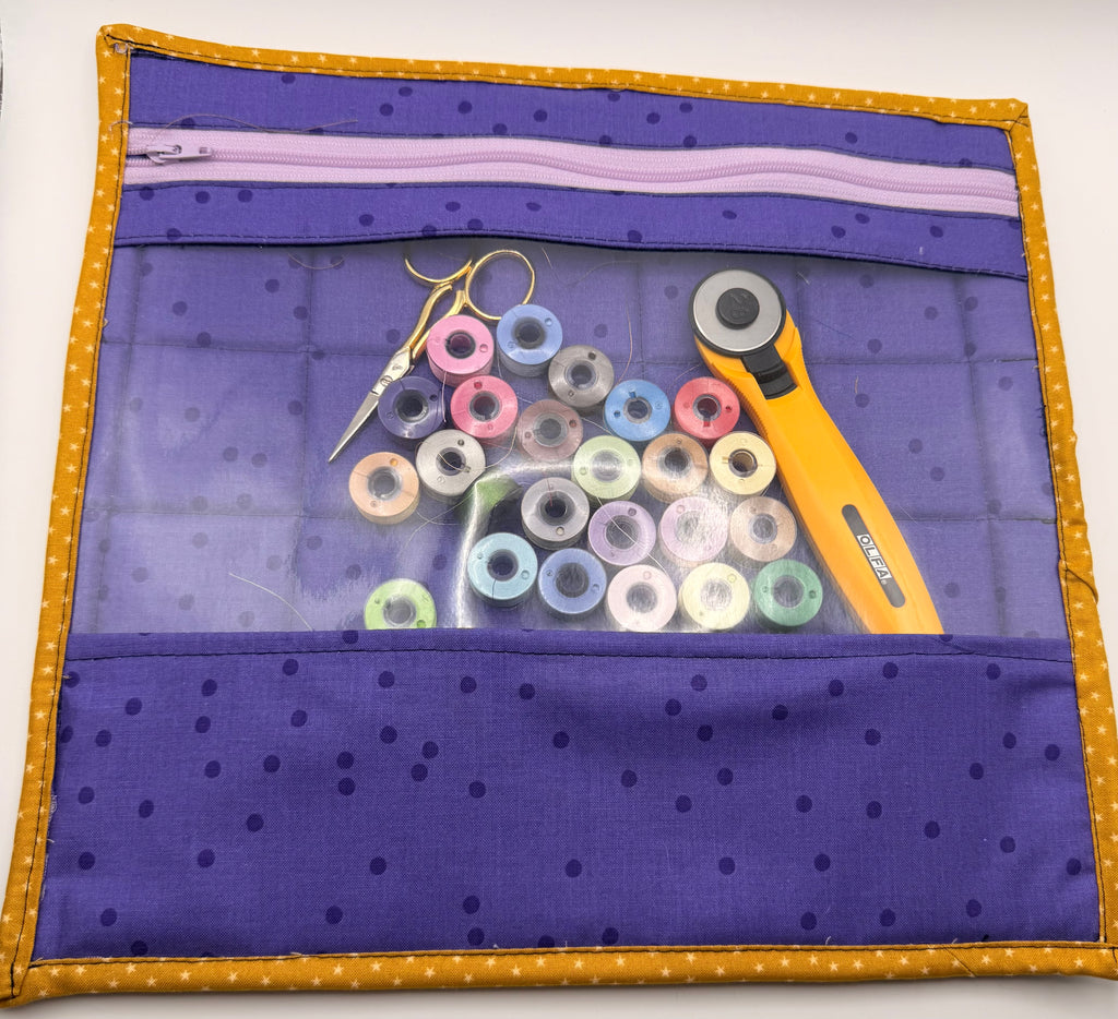 Purple Dot Clear Vinyl Pouch - No 1