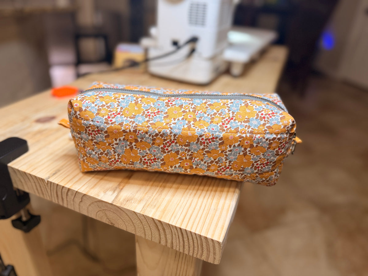 Golden Wildflower Box Pouch - No 1